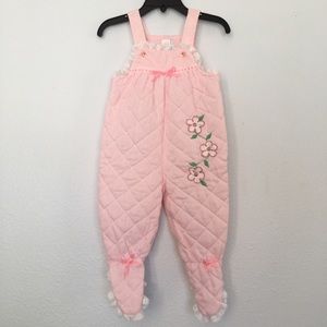 Pink Quilted Overall Onesie 6-9mo